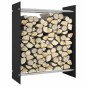 vidaXL Porta Legna Nero 80x35x100 cm in Vetro Temperato vidaXL Porta Legna Nero 80x35x100 cm in Vetro Temperato
