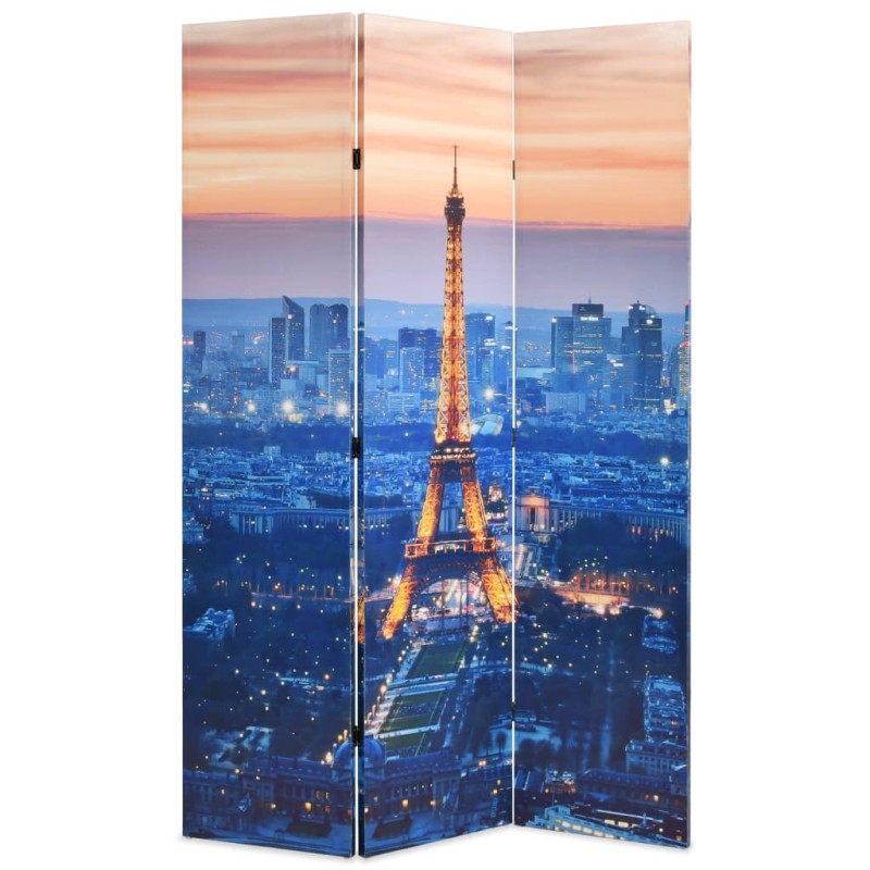vidaXL Paravento Pieghevole 120x170 cm Stampa Parigi di Notte vidaXL Paravento Pieghevole 120x170 cm Stampa Parigi di Notte