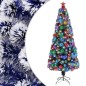 vidaXL Albero Natale Artificiale LED Bianco e Blu 180 cm Fibra Ottica vidaXL Albero Natale Artificiale LED Bianco e Blu 180 cm Fibra Ottica