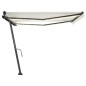 vidaXL Tenda da Sole Retrattile Manuale con LED 450x300 cm Crema vidaXL Tenda da Sole Retrattile Manuale con LED 450x300 cm Crema
