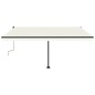 vidaXL Tenda da Sole Retrattile Manuale con LED 450x300 cm Crema vidaXL Tenda da Sole Retrattile Manuale con LED 450x300 cm Crema