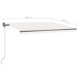vidaXL Tenda da Sole Retrattile Manuale con LED 450x300 cm Crema vidaXL Tenda da Sole Retrattile Manuale con LED 450x300 cm Crema
