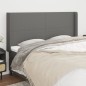 vidaXL Testiera ad Orecchio GrigioScuro 163x16x118/128cm inTessuto vidaXL Testiera ad Orecchio GrigioScuro 163x16x118/128cm inTessuto