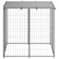 vidaXL Canile Recinto per Cani Argento 110x110x110 cm in Acciaio vidaXL Canile Recinto per Cani Argento 110x110x110 cm in Acciaio