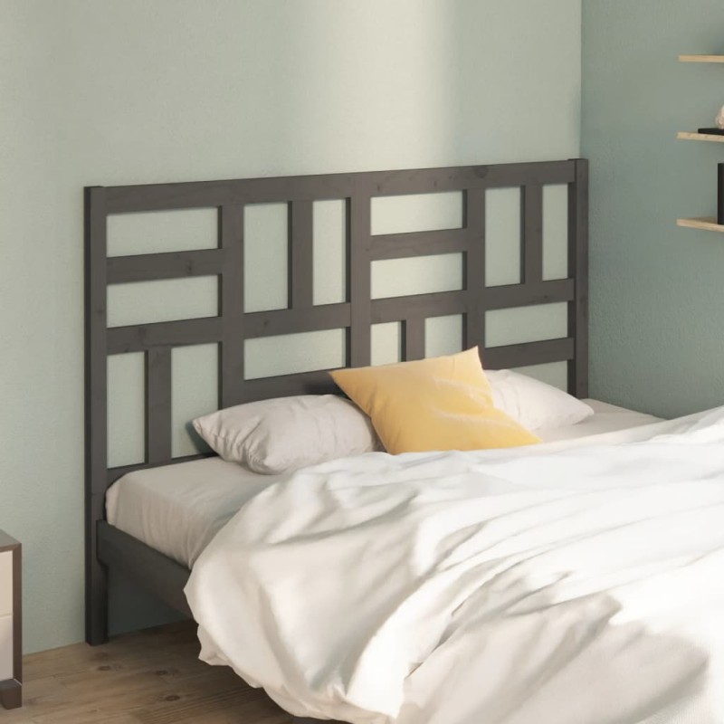 Testiera Letto Grigia 166x4x104cm in Legno Massello di Pino Testiera Letto Grigia 166x4x104cm in Legno Massello di Pino