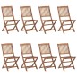 vidaXL Sedie da Giardino Pieghevoli 8 pz con Legno Massello di Acacia