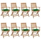 vidaXL Sedie da Giardino Pieghevoli 8 pz con Cuscini Massello Acacia vidaXL Sedie da Giardino Pieghevoli 8 pz con Cuscini Massello Acacia