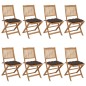 vidaXL Sedie da Giardino Pieghevoli 8 pz con Cuscini Massello Acacia vidaXL Sedie da Giardino Pieghevoli 8 pz con Cuscini Massello Acacia