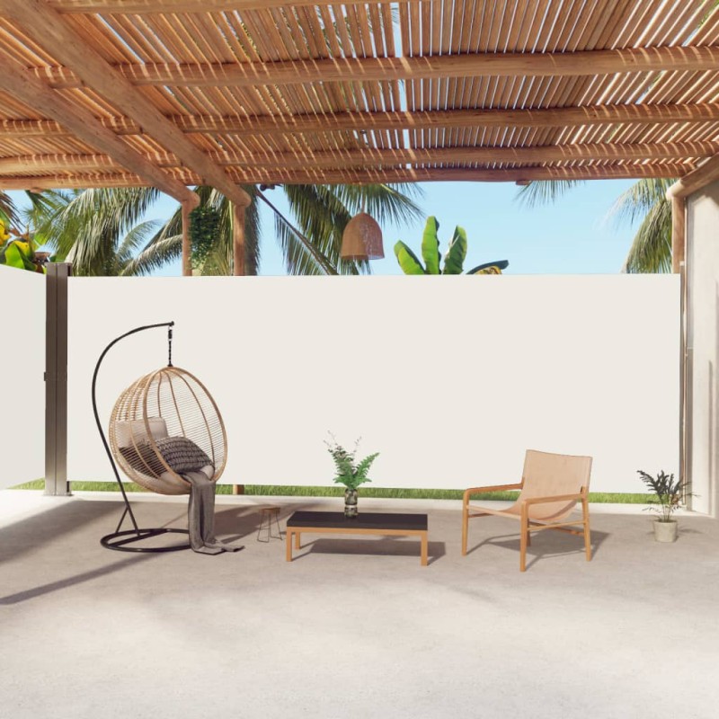 Tenda da Sole Laterale Retrattile Crema 220x1000 cm Tenda da Sole Laterale Retrattile Crema 220x1000 cm