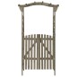 vidaXL Pergolato con Cancello 116x40x204 cm Grigio in Legno di Abete vidaXL Pergolato con Cancello 116x40x204 cm Grigio in Legno di Abete