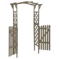 vidaXL Pergolato con Cancello 116x40x204 cm Grigio in Legno di Abete vidaXL Pergolato con Cancello 116x40x204 cm Grigio in Legno di Abete