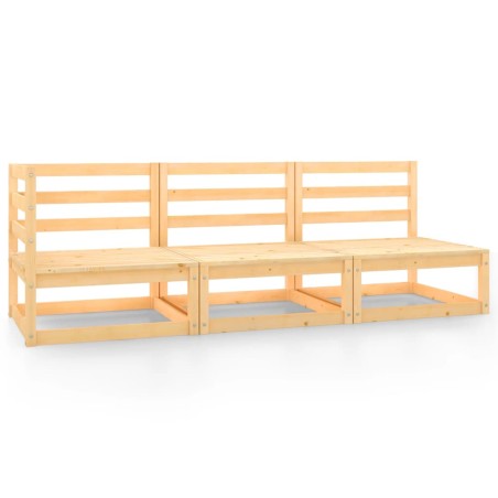 vidaXL Set Divani da Giardino 3 pz in Legno Massello di Pino