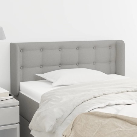 vidaXL Testiera ad Orecchio Grigio Chiaro 103x16x78/88 cm in Tessuto