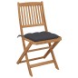 vidaXL Sedie da Giardino Pieghevoli 6 pz con Cuscini Massello Acacia vidaXL Sedie da Giardino Pieghevoli 6 pz con Cuscini Massello Acacia