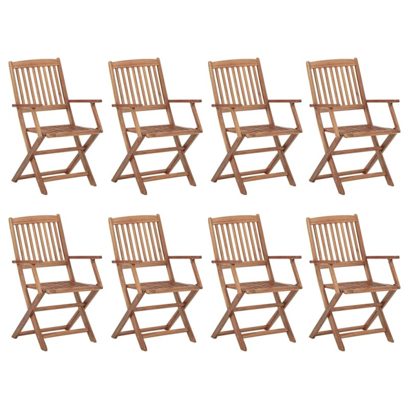 vidaXL Sedie da Giardino Pieghevoli 8 pz in Legno Massello di Acacia vidaXL Sedie da Giardino Pieghevoli 8 pz in Legno Massello di Acacia