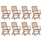 vidaXL Sedie da Giardino Pieghevoli 8 pz in Legno Massello di Acacia vidaXL Sedie da Giardino Pieghevoli 8 pz in Legno Massello di Acacia