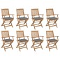 vidaXL Sedie da Giardino Pieghevoli 8 pz con Cuscini Massello Acacia vidaXL Sedie da Giardino Pieghevoli 8 pz con Cuscini Massello Acacia
