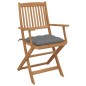 vidaXL Sedie da Giardino Pieghevoli 8 pz con Cuscini Massello Acacia vidaXL Sedie da Giardino Pieghevoli 8 pz con Cuscini Massello Acacia