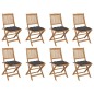 vidaXL Sedie da Giardino Pieghevoli 8 pz con Cuscini Massello Acacia vidaXL Sedie da Giardino Pieghevoli 8 pz con Cuscini Massello Acacia