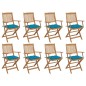 vidaXL Sedie da Giardino Pieghevoli 8 pz con Cuscini Massello Acacia vidaXL Sedie da Giardino Pieghevoli 8 pz con Cuscini Massello Acacia