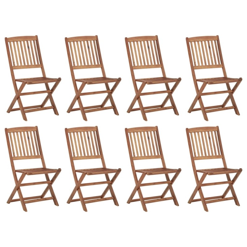 vidaXL Sedie da Giardino Pieghevoli 8 pz in Legno Massello di Acacia vidaXL Sedie da Giardino Pieghevoli 8 pz in Legno Massello di Acacia