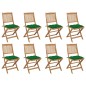 vidaXL Sedie da Giardino Pieghevoli 8 pz con Cuscini Massello Acacia vidaXL Sedie da Giardino Pieghevoli 8 pz con Cuscini Massello Acacia