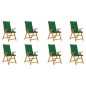 vidaXL Sedie da Giardino Pieghevoli con Cuscini 8 pz Massello Acacia vidaXL Sedie da Giardino Pieghevoli con Cuscini 8 pz Massello Acacia