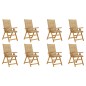 vidaXL Sedie da Giardino Pieghevoli con Cuscini 8 pz Massello Acacia vidaXL Sedie da Giardino Pieghevoli con Cuscini 8 pz Massello Acacia