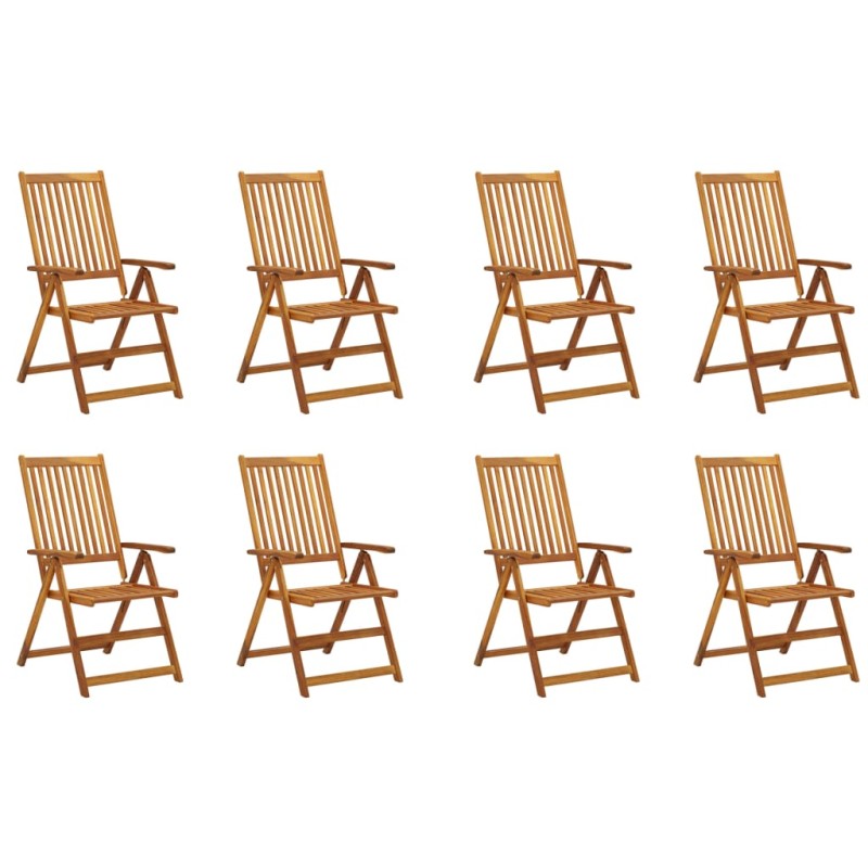 vidaXL Sedie da Giardino Pieghevoli 8 pz in Legno Massello di Acacia vidaXL Sedie da Giardino Pieghevoli 8 pz in Legno Massello di Acacia