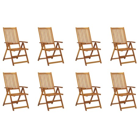 vidaXL Sedie da Giardino Pieghevoli 8 pz in Legno Massello di Acacia