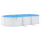 vidaXL Piscina con Pareti in Acciaio Ovale 610x360x120 cm Bianca vidaXL Piscina con Pareti in Acciaio Ovale 610x360x120 cm Bianca