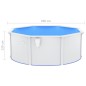 vidaXL Piscina con Pareti in Acciaio 360x120 cm Bianca vidaXL Piscina con Pareti in Acciaio 360x120 cm Bianca