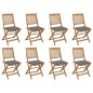 vidaXL Sedie da Giardino Pieghevoli 8 pz con Cuscini Massello Acacia vidaXL Sedie da Giardino Pieghevoli 8 pz con Cuscini Massello Acacia
