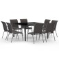 vidaXL Set da Pranzo per Giardino 9 pz in Acciaio vidaXL Set da Pranzo per Giardino 9 pz in Acciaio
