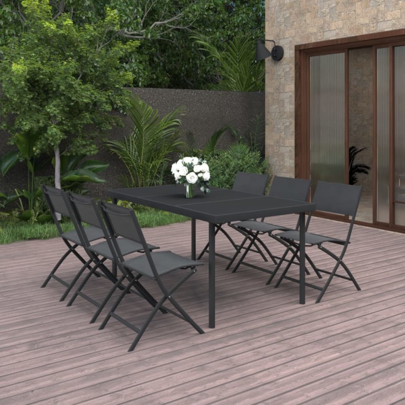 vidaXL Set da Pranzo da Giardino 7 pz in Acciaio vidaXL Set da Pranzo da Giardino 7 pz in Acciaio