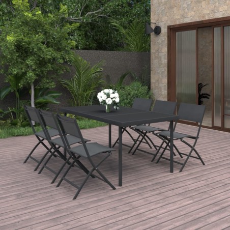 vidaXL Set da Pranzo da Giardino 7 pz in Acciaio