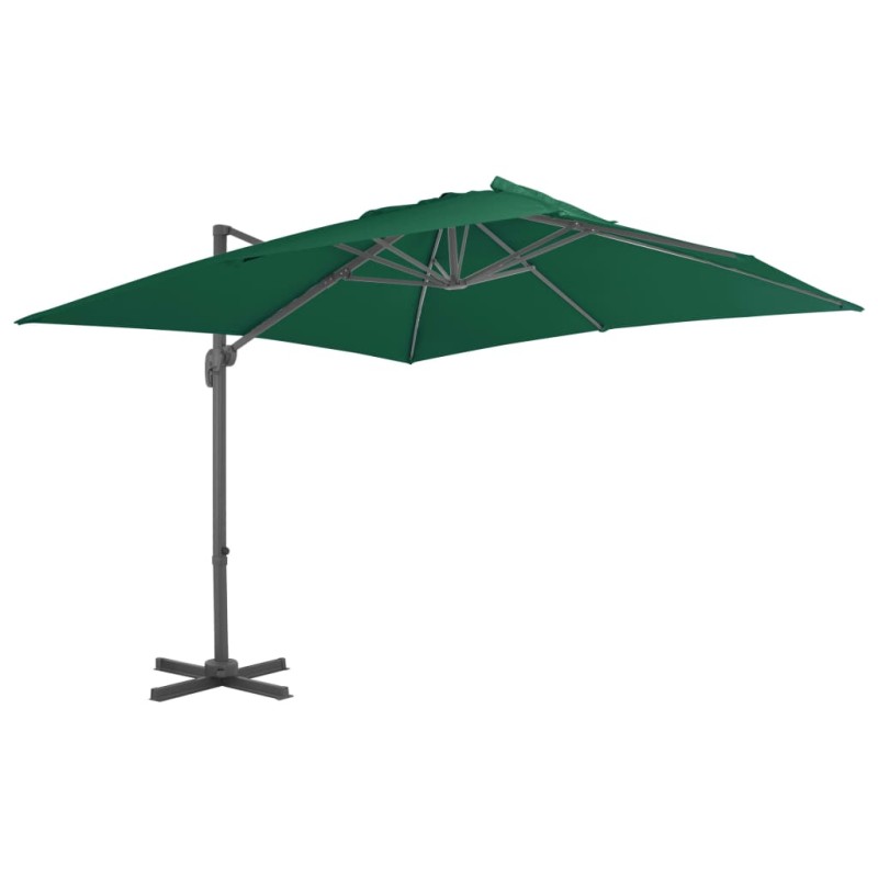 vidaXL Ombrellone a Sbalzo con Palo in Alluminio Verde 300x300 cm vidaXL Ombrellone a Sbalzo con Palo in Alluminio Verde 300x300 cm