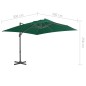 vidaXL Ombrellone a Sbalzo con Palo in Alluminio Verde 300x300 cm vidaXL Ombrellone a Sbalzo con Palo in Alluminio Verde 300x300 cm