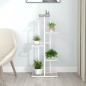 vidaXL Piedistallo per Piante a 5 Piani 43x22x98 cm in Metallo Bianco vidaXL Piedistallo per Piante a 5 Piani 43x22x98 cm in Metallo Bianco