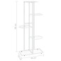 vidaXL Piedistallo per Piante a 5 Piani 43x22x98 cm in Metallo Bianco vidaXL Piedistallo per Piante a 5 Piani 43x22x98 cm in Metallo Bianco