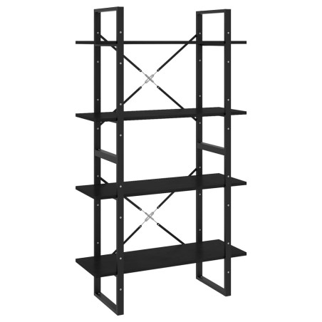 vidaXL Libreria a 4 Ripiani Nera 80x30x140 cm in Massello di Pino