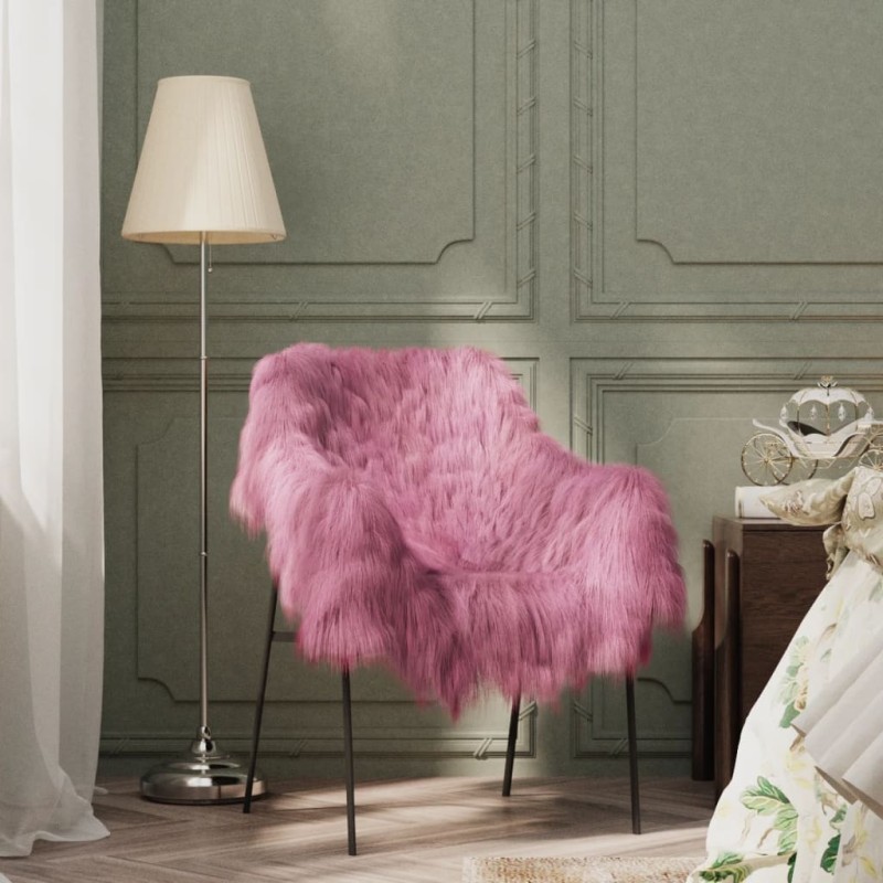 vidaXL Fodera per Sedia in Pelle di Pecora Islandese Rosa 70x110 cm vidaXL Fodera per Sedia in Pelle di Pecora Islandese Rosa 70x110 cm