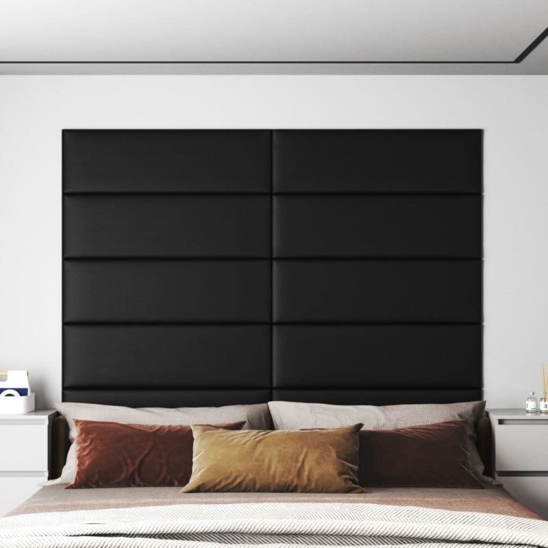 Pannelli Murali 12 pz Neri 90x30 cm in Similpelle 3,24 m² Pannelli Murali 12 pz Neri 90x30 cm in Similpelle 3,24 m²