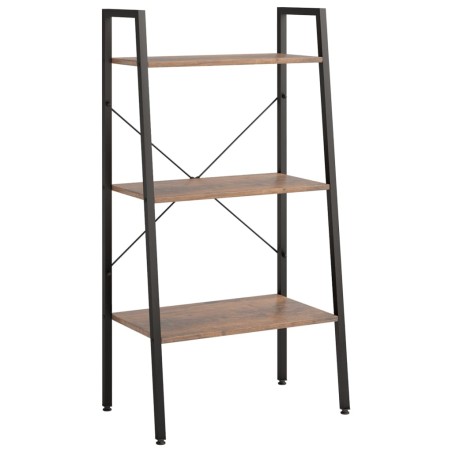 vidaXL Scaffale Autoportante 3 Ripiani Marrone Scuro Nero 56x35x108 cm