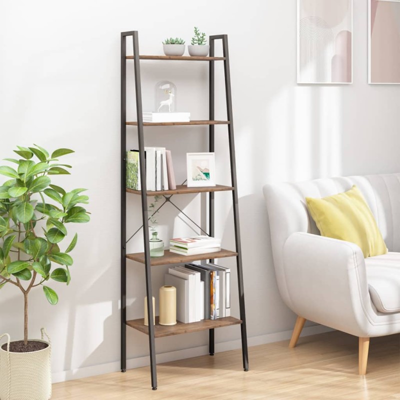 vidaXL Scaffale Autoportante 5 Ripiani Marrone Scuro Nero 56x35x174 cm vidaXL Scaffale Autoportante 5 Ripiani Marrone Scuro Nero 56x35x174 cm