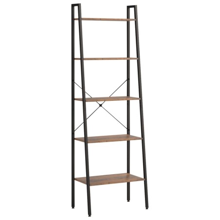 vidaXL Scaffale Autoportante 5 Ripiani Marrone Scuro Nero 56x35x174 cm