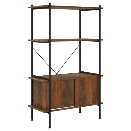 vidaXL Scaffalatura 4 Livelli con Mobile 80x40x130 cm Acciaio e Legno