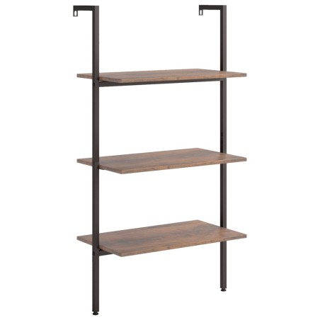 vidaXL Scaffale Pendente 3 Livelli Marrone Scuro e Nero 64x35x120,5 cm