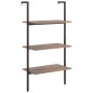vidaXL Scaffale Pendente 3 Livelli Marrone Scuro e Nero 64x35x120,5 cm vidaXL Scaffale Pendente 3 Livelli Marrone Scuro e Nero 64x35x120,5 cm