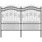 vidaXL Recinzione da Giardino con Punta a Lancia Nera 190cm Acciaio vidaXL Recinzione da Giardino con Punta a Lancia Nera 190cm Acciaio